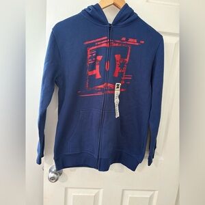 DC Shoes NWT boys size L 14/16 estate blue zip up hoodie skateboard